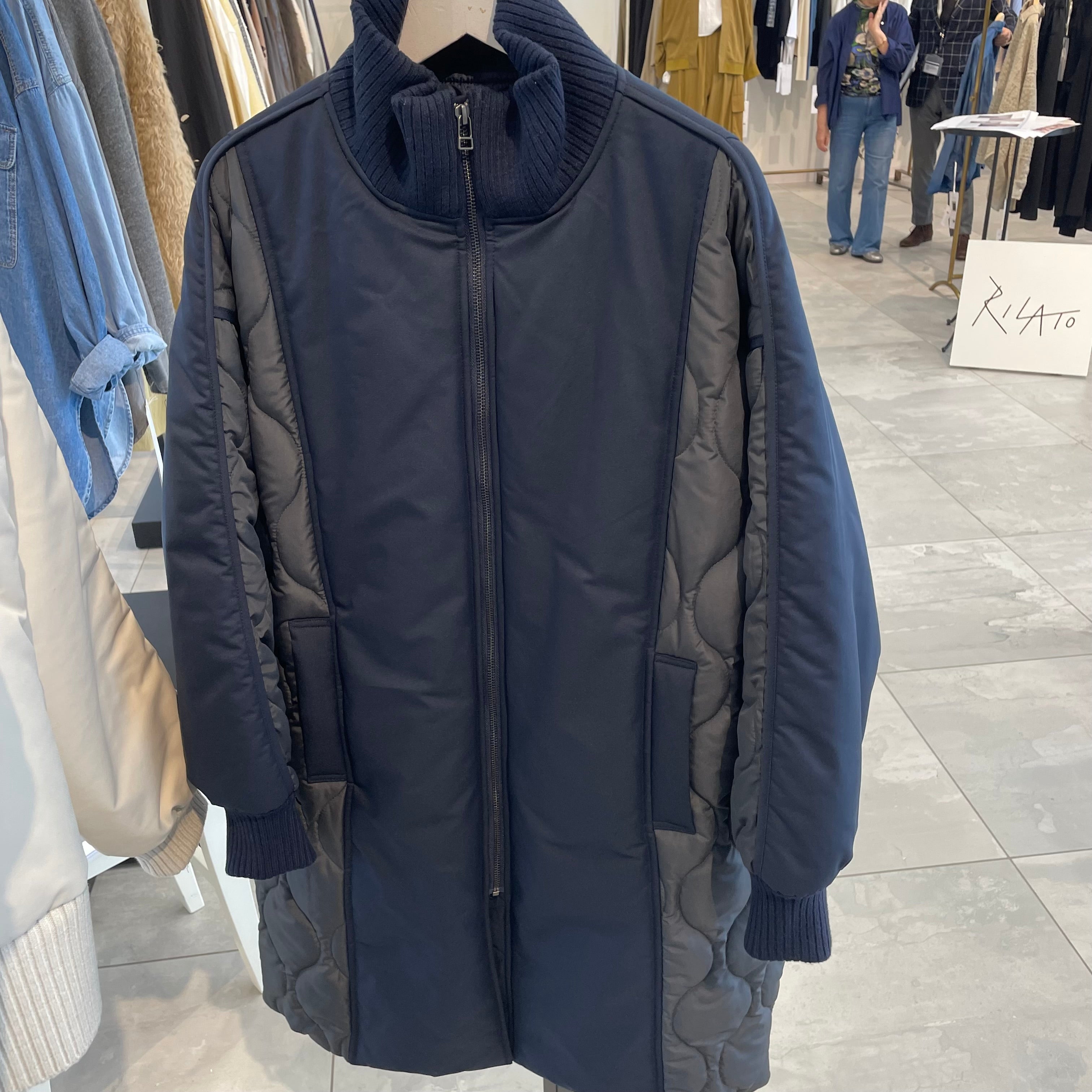 【予約商品】中綿ヨーク切替ミリタリーコート　チャコール　※11月中旬〜下旬頃より配送予定