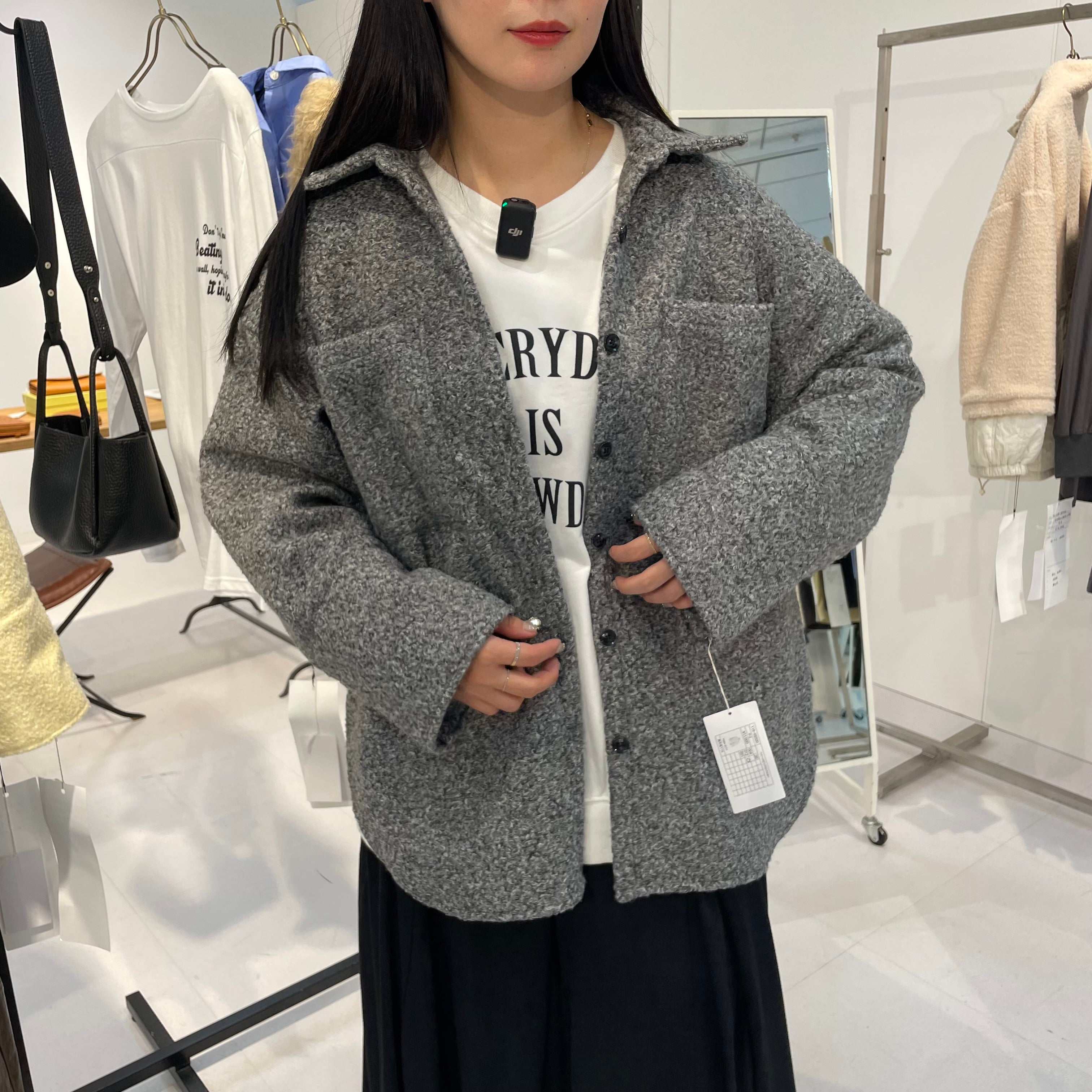 ツイードビックカフスＳＨ　012 グレー　※11月中旬〜下旬頃より順次配送