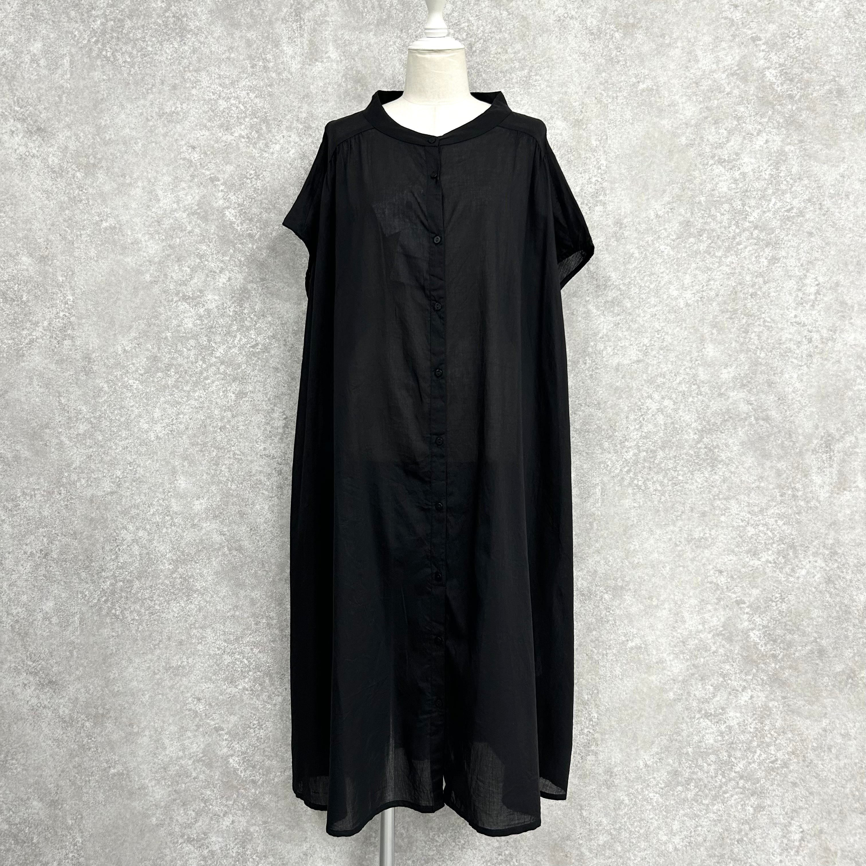 シアーシャツワンピース　-ブラック-　※7/30〜8/5迄に順次発送予定