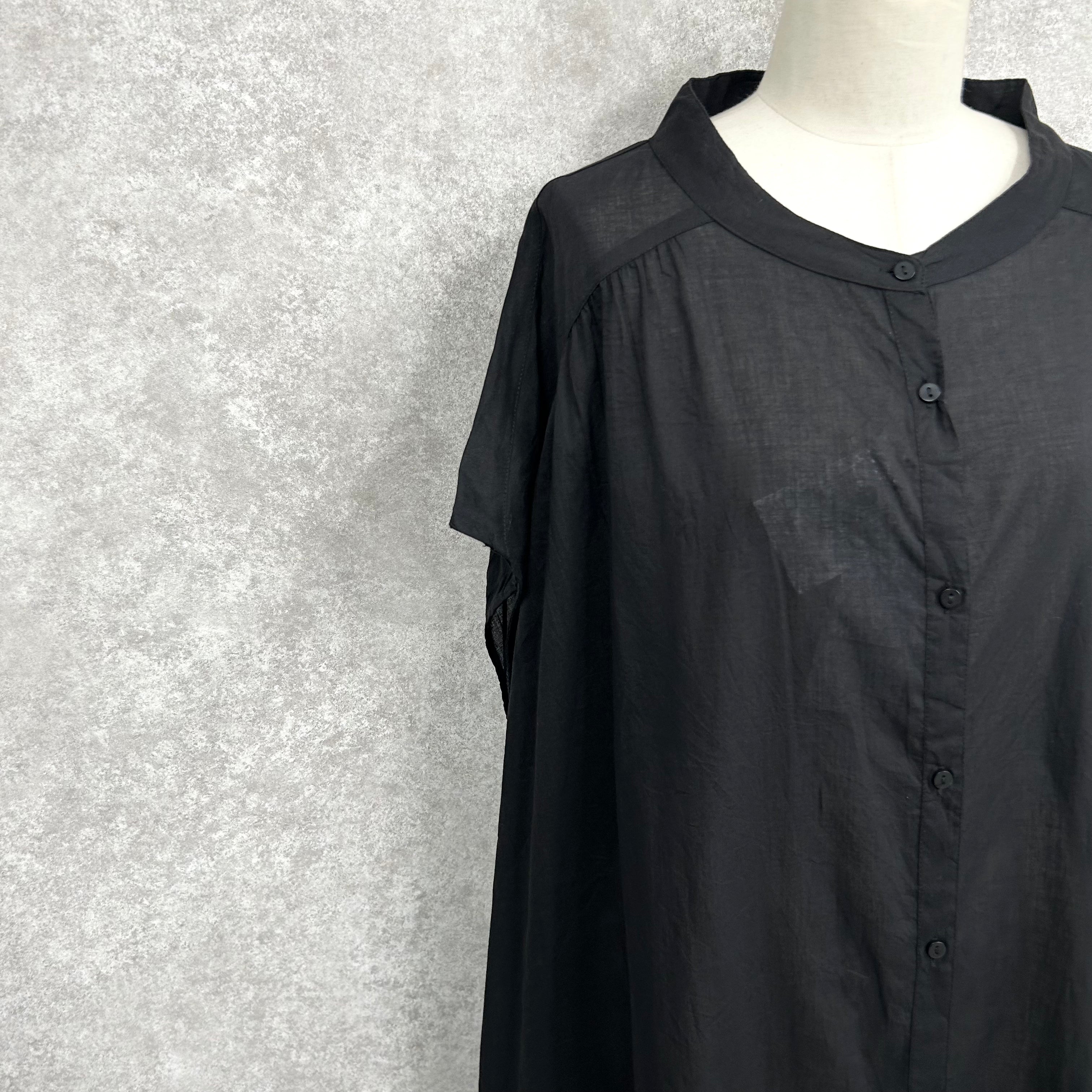 シアーシャツワンピース　-ブラック-　※7/30〜8/5迄に順次発送予定