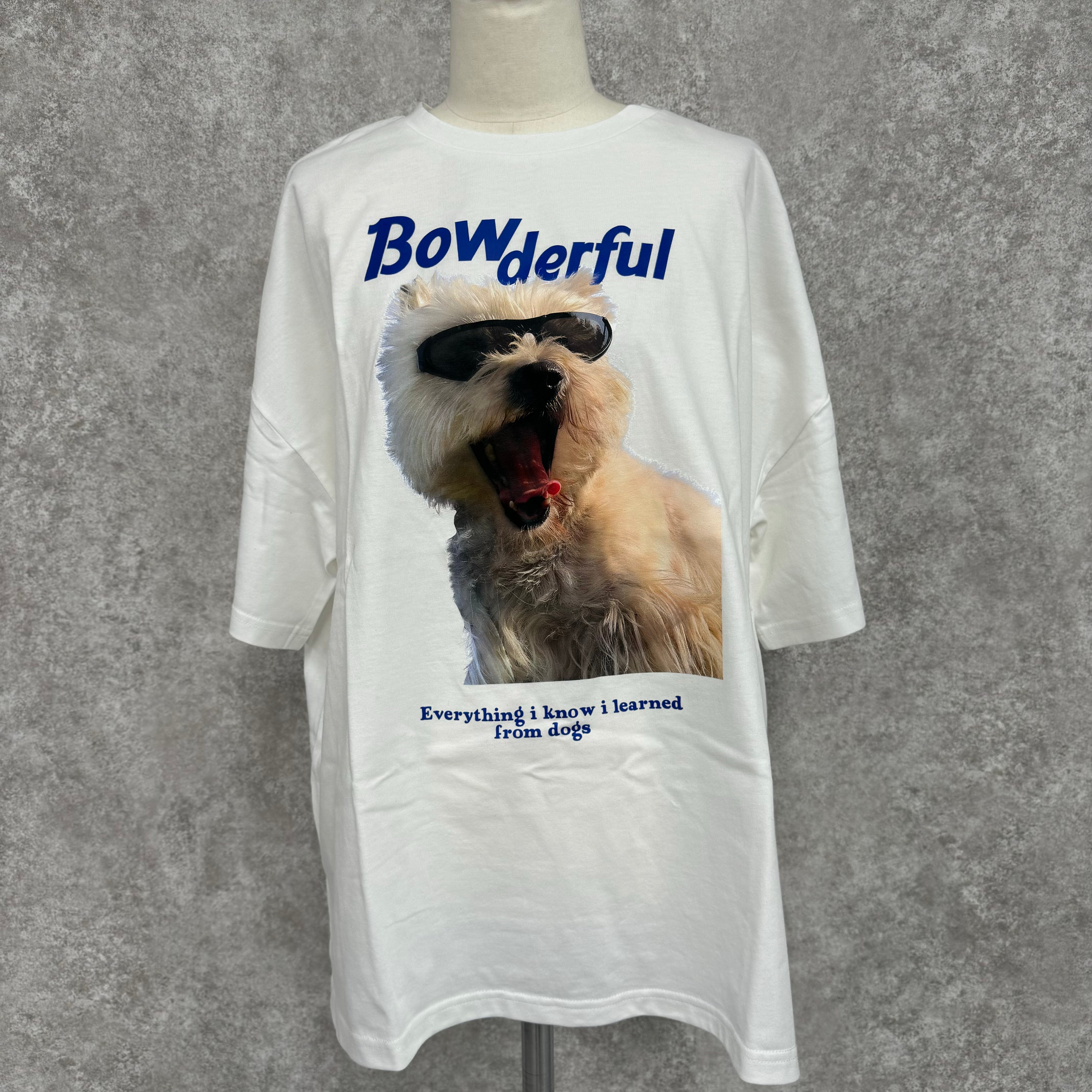 サングラスDOGプリント BIG Tシャツ -ホワイト×-　※3/5~11より順次発送予定
