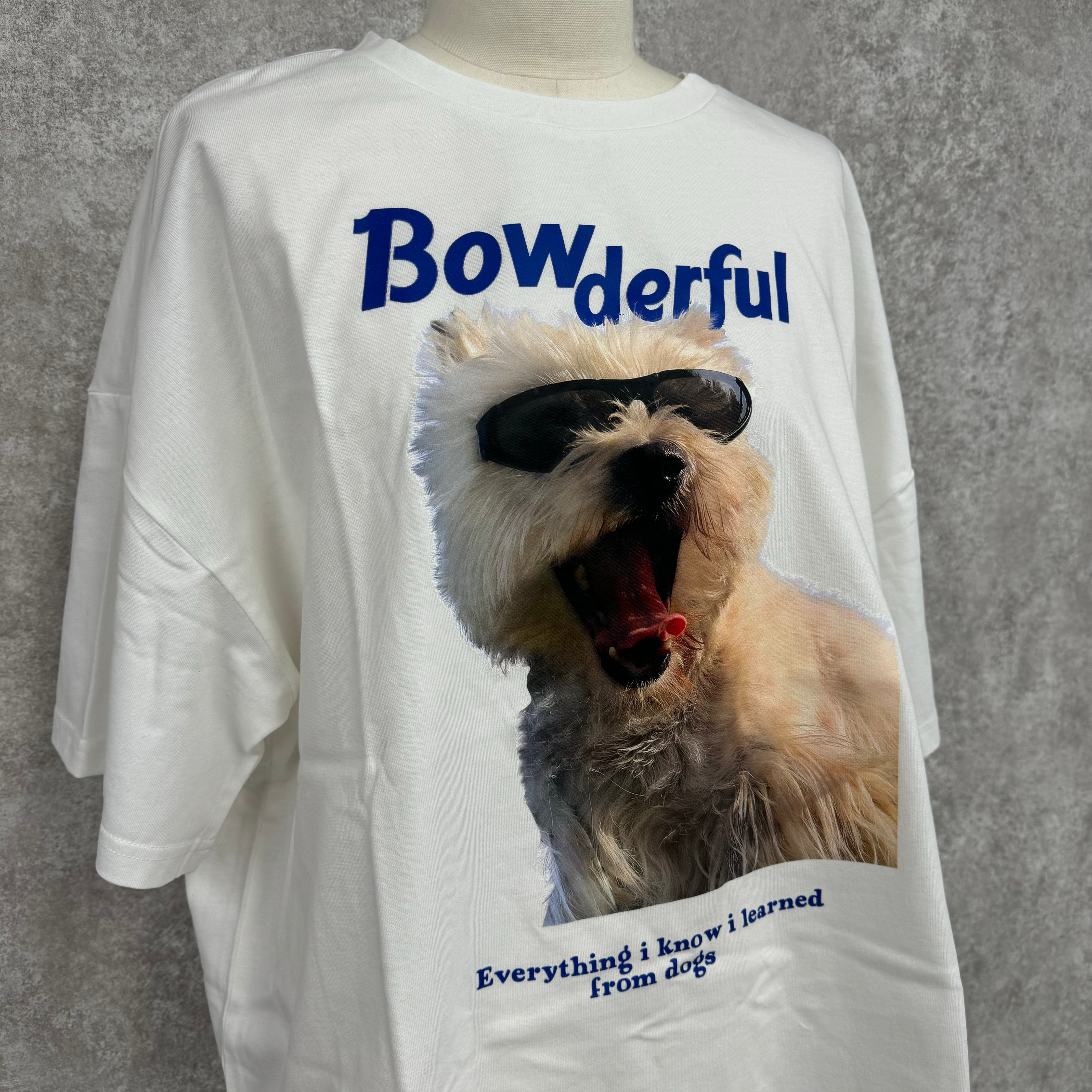 サングラスDOGプリント BIG Tシャツ -ホワイト×-　※3/5~11より順次発送予定