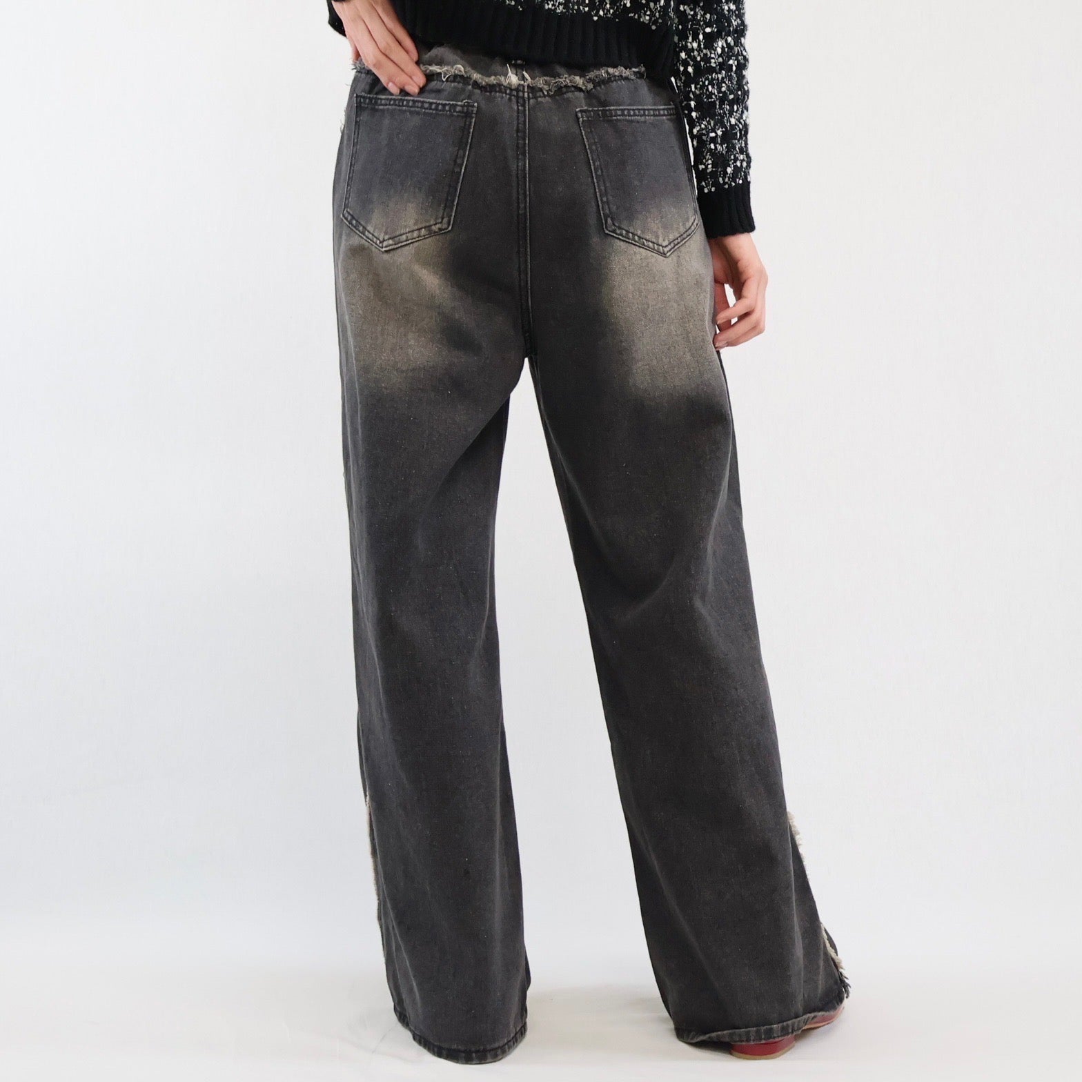 フリンジラインデニム  -ブラック-　※11/19〜25頃より順次発送予定