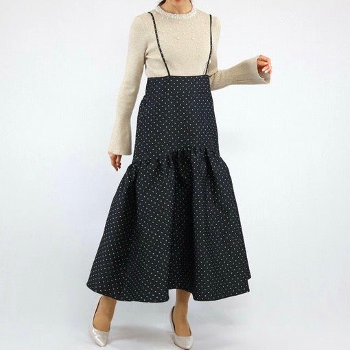 ドットワンピース　ブラック　※5/21-27頃より順次発送予定