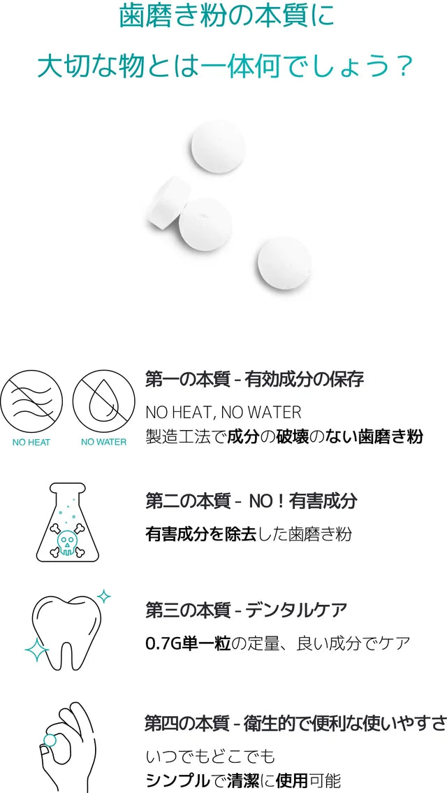 【Vontee】ボンティー固体歯磨き粉 スペアミント 100粒(70g)　※10/21-28より順次発送予定