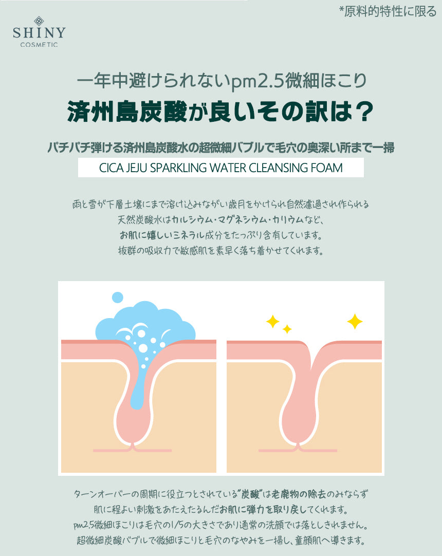 【SHINYCOS】CICA 炭酸水クレンジングフォーム -250ml-　※10/29-11/4頃より順次発送予定