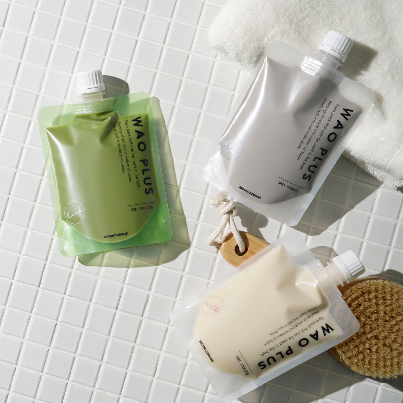 スキンマルシェ WAOPLUS 180ｇ　3本セット(洗い流すパック)　※9/17〜23頃より配送予定